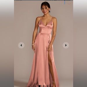 David’s Bridal Bridesmaid dress Galina Signature Dessert Coral size 4